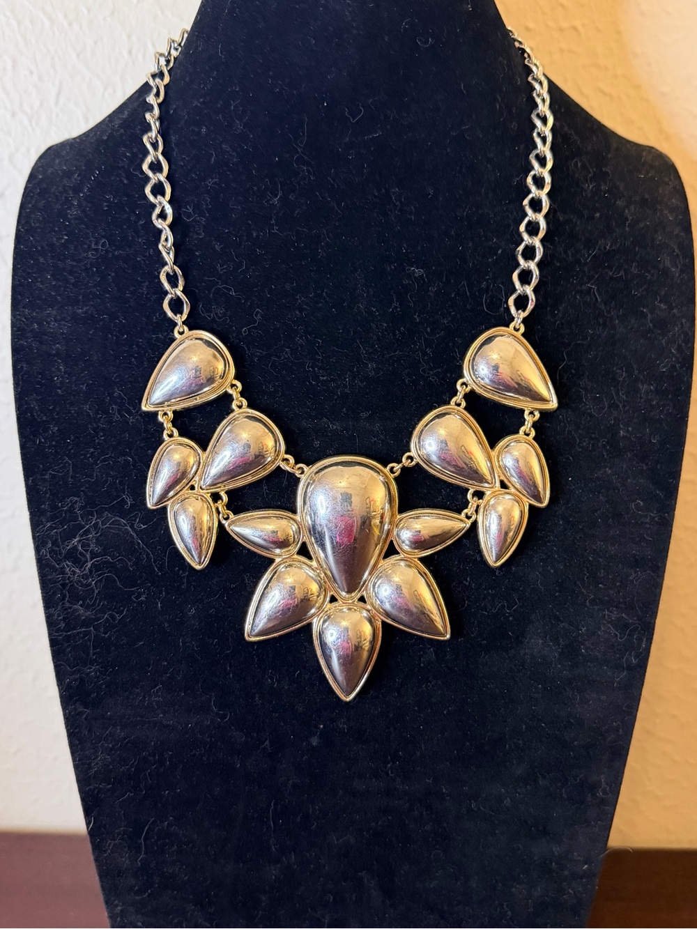 Gold & Silver-Tone Teardrop Bold Statement Necklace - Women Jewelry
